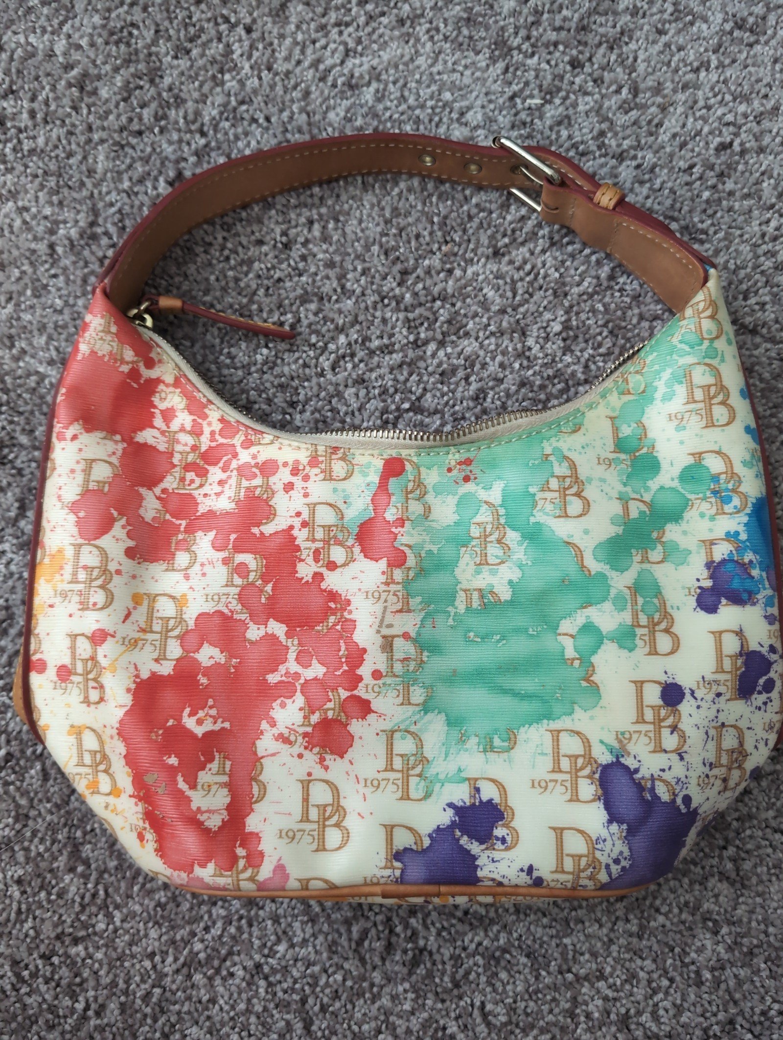 Dooney & Bourke paint splatter bucket bag