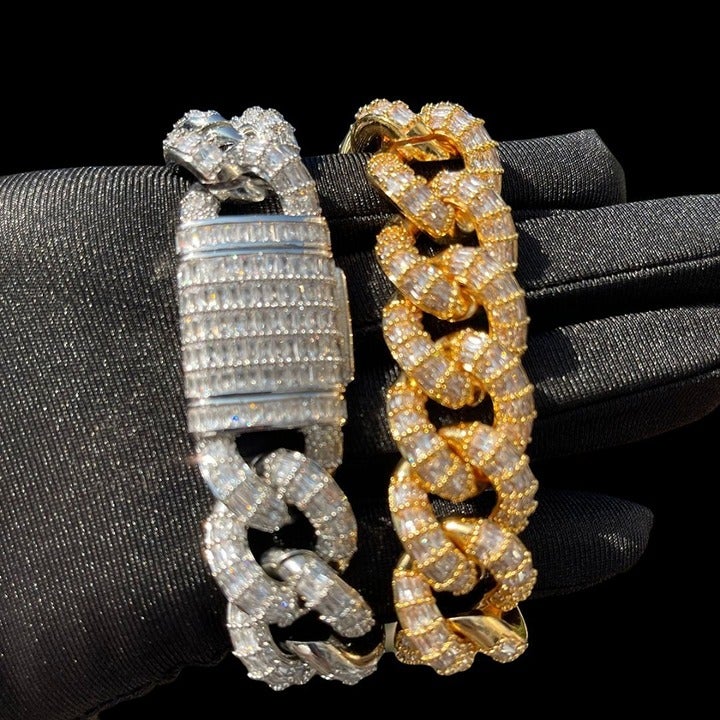Baguette cuban deals bracelet