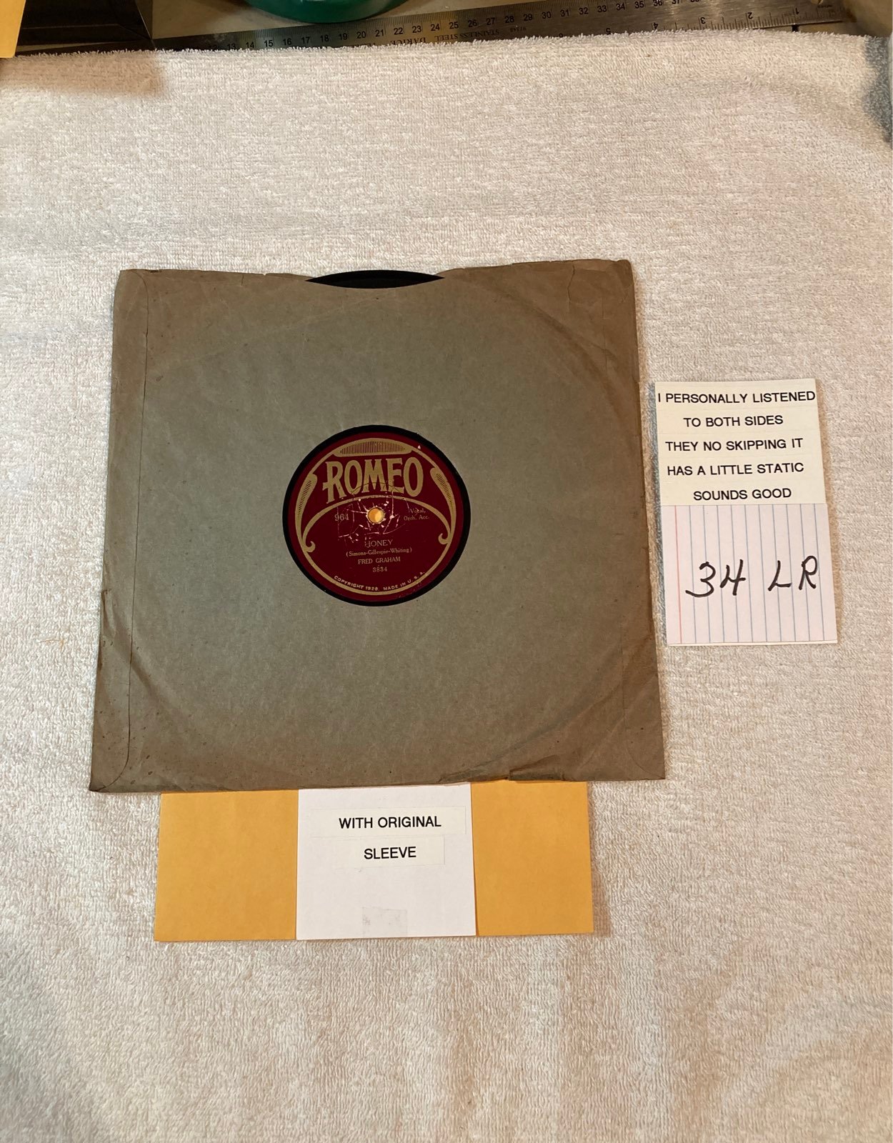 Fred Graham: Honey ~&~ Carr and Hunter: In Mandalay ~ 78 RPM Record