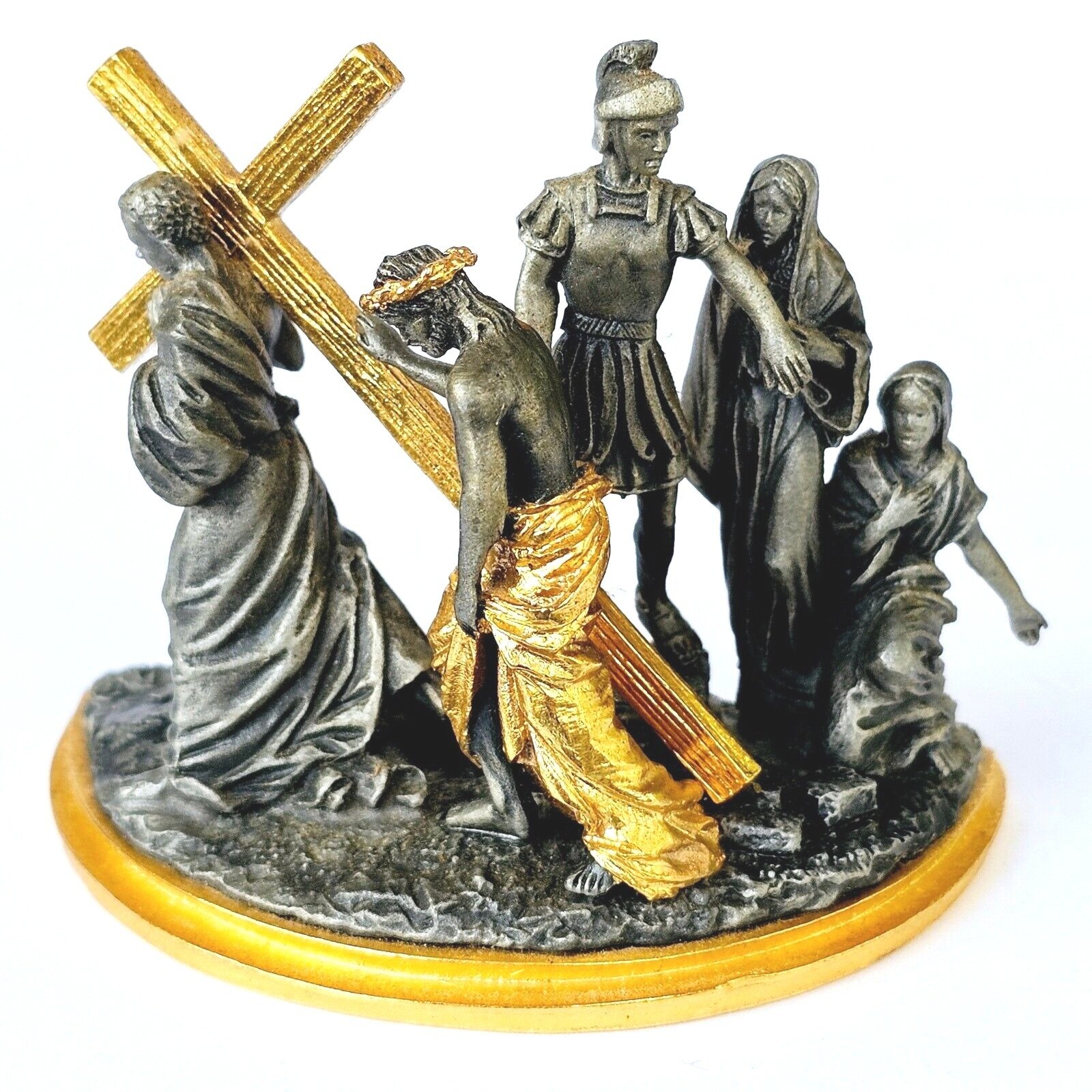 Franklin Mint Stations Of The Cross 5th Station Simon Helps Jesus Carry M470.1