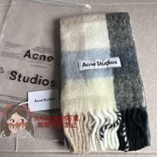Acne Studios Mohair Check Scarf Blue/Black