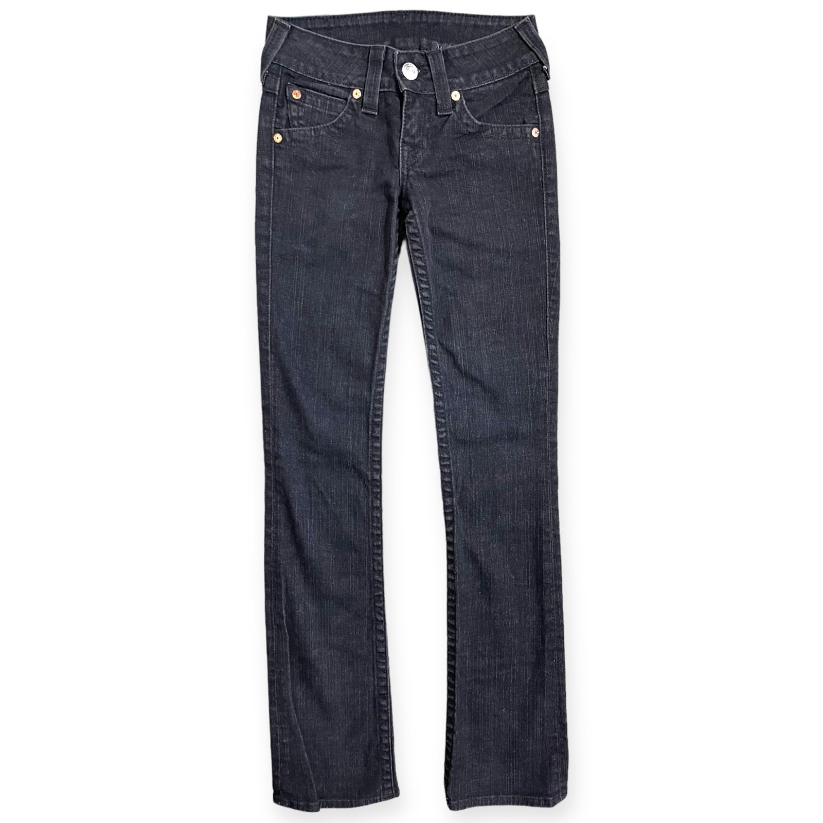 True Religion Hi-Rise Bootcut Black Denim Jeans Women’s Size 24