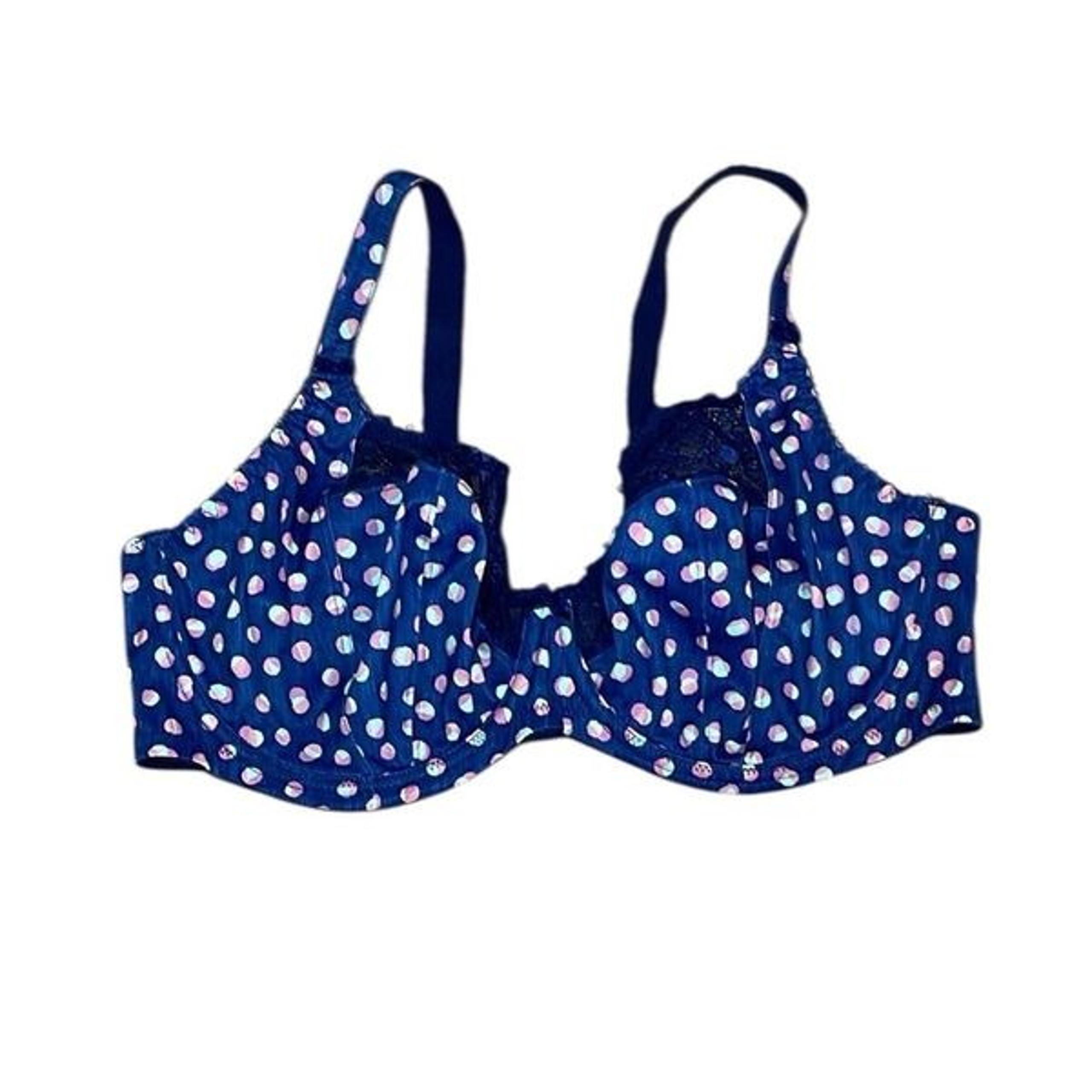 Elomi Blue satin and lace underwire Bra, 38G