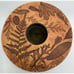 Vintage Round Ikebana Art Pottery Vase Flower Frog Holder Leaf Pattern 5.75”