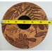 Vintage Round Ikebana Art Pottery Vase Flower Frog Holder Leaf Pattern 5.75”
