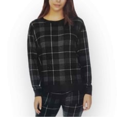 Honeydew Intimates Plaid Black Long Sleeve Pullover Loungewear Pajama Top XL