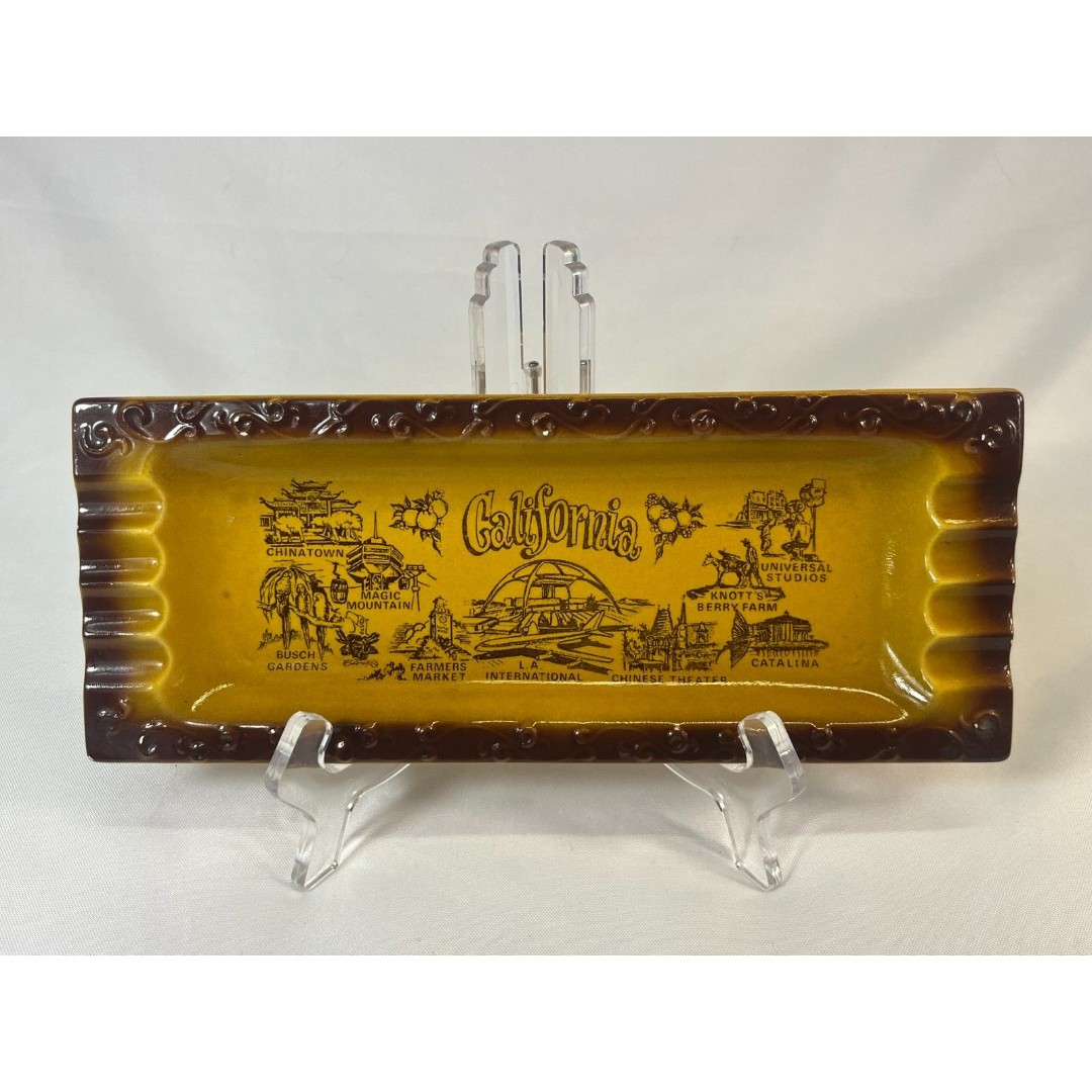 Vtg California Souvenir Ashtray 1970s Chinese Theatre Chinatown Universal LA