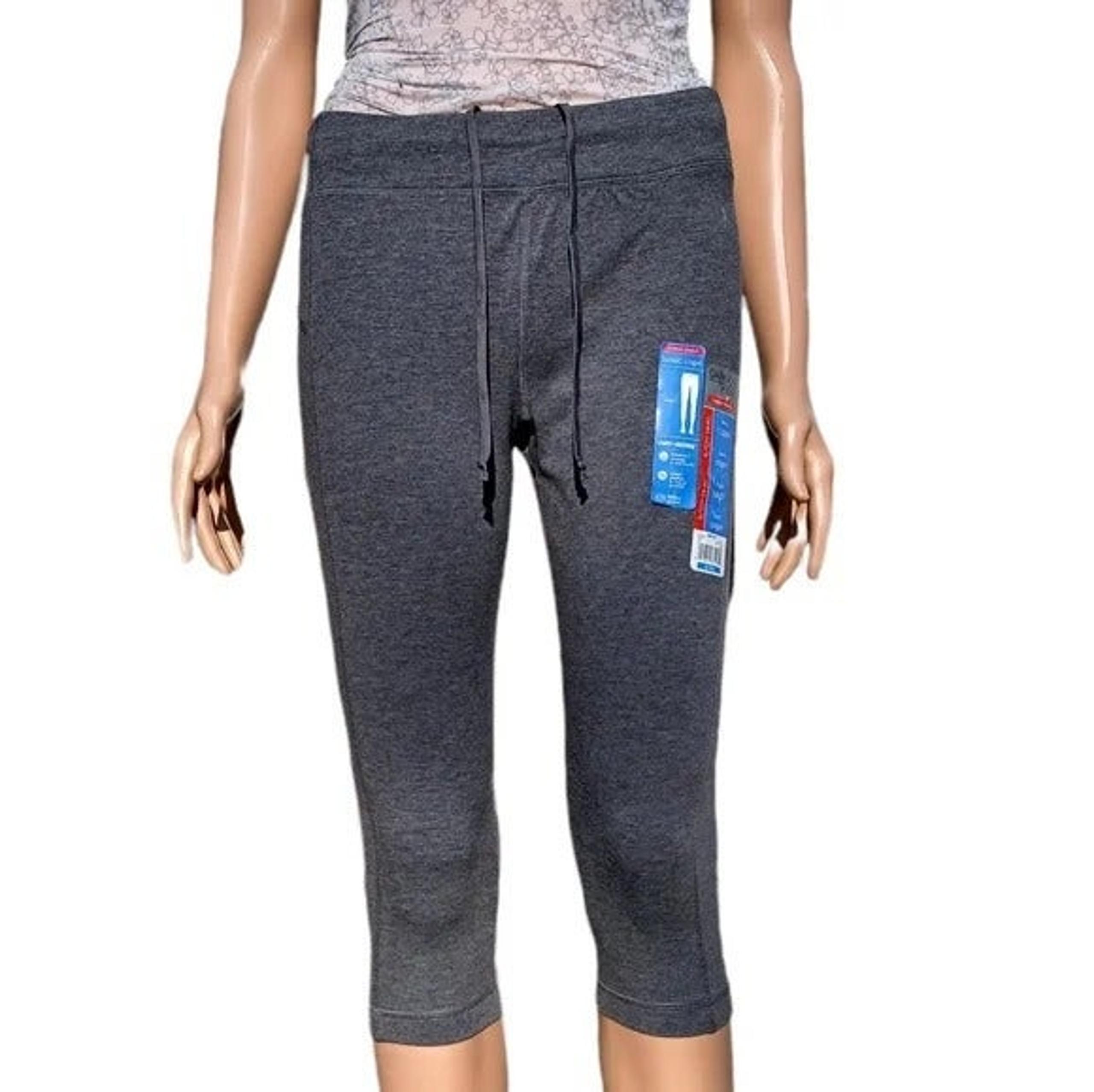 Danskin Now Women Cropped Stretchy Basic Capri Fitted Leggings Gray S/CH(4-6)