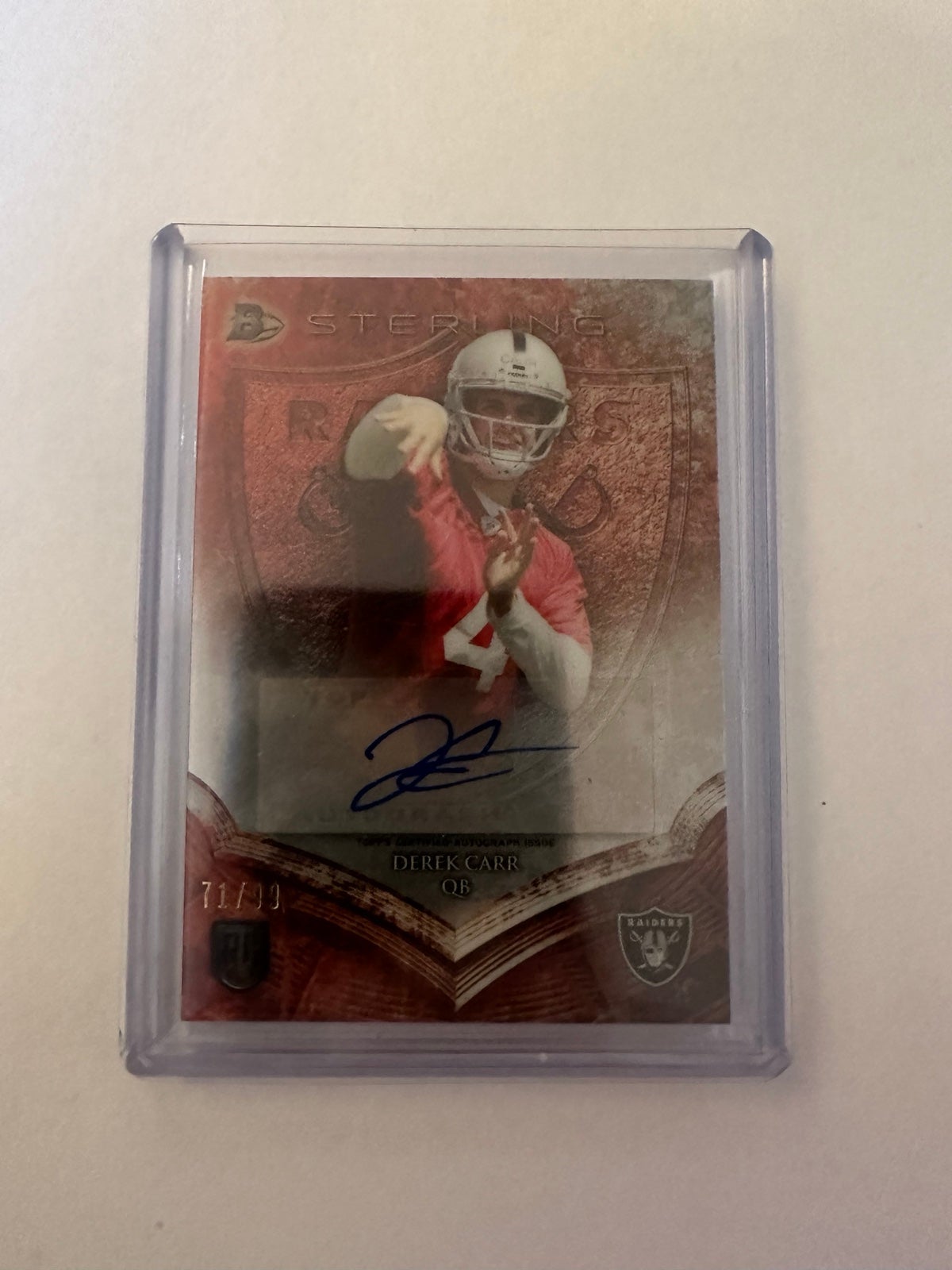 2014 Topps Bowman Sterling Bronze Rookie Card Derek Carr Auto /99
