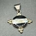 VTG Mexico Sterling Silver 925 Onyx Mother of Pearl Pendant
