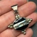 VTG Mexico Sterling Silver 925 Onyx Mother of Pearl Pendant
