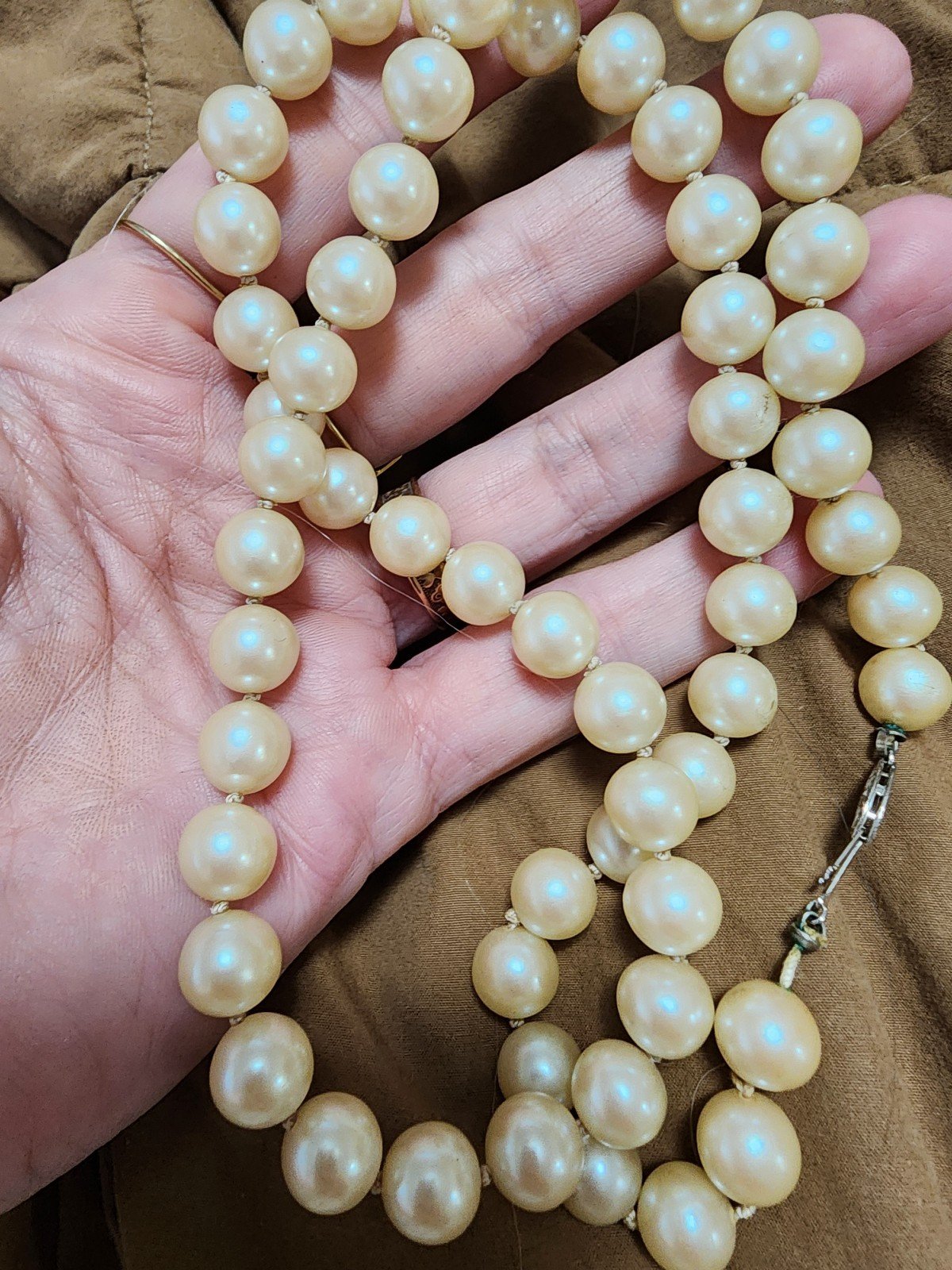 14k gold vintage pearls necklace