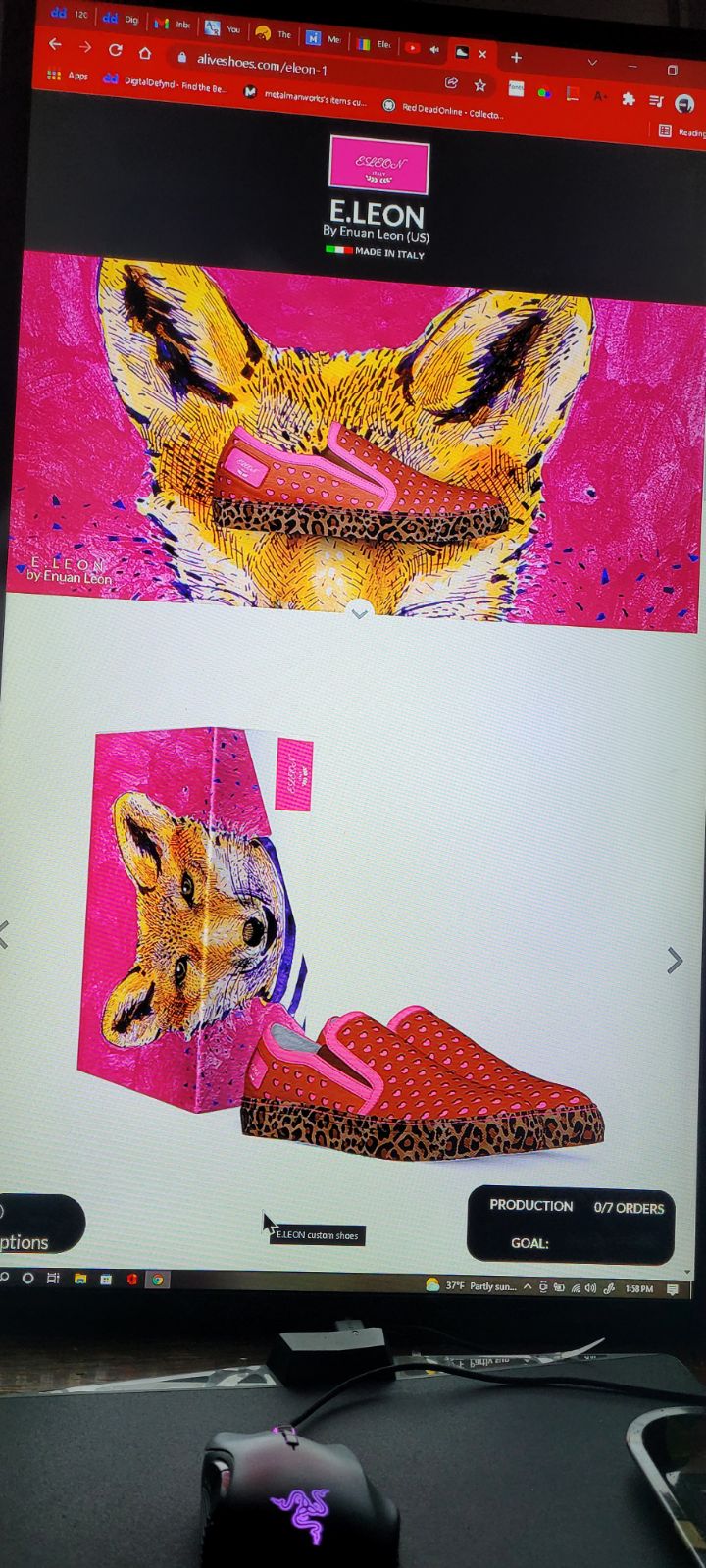 Custom handmade Valentine's shoes
