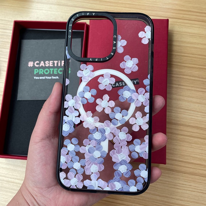 casetify iphone 14 pro max case Apple Magnetic suction oil painting flowers