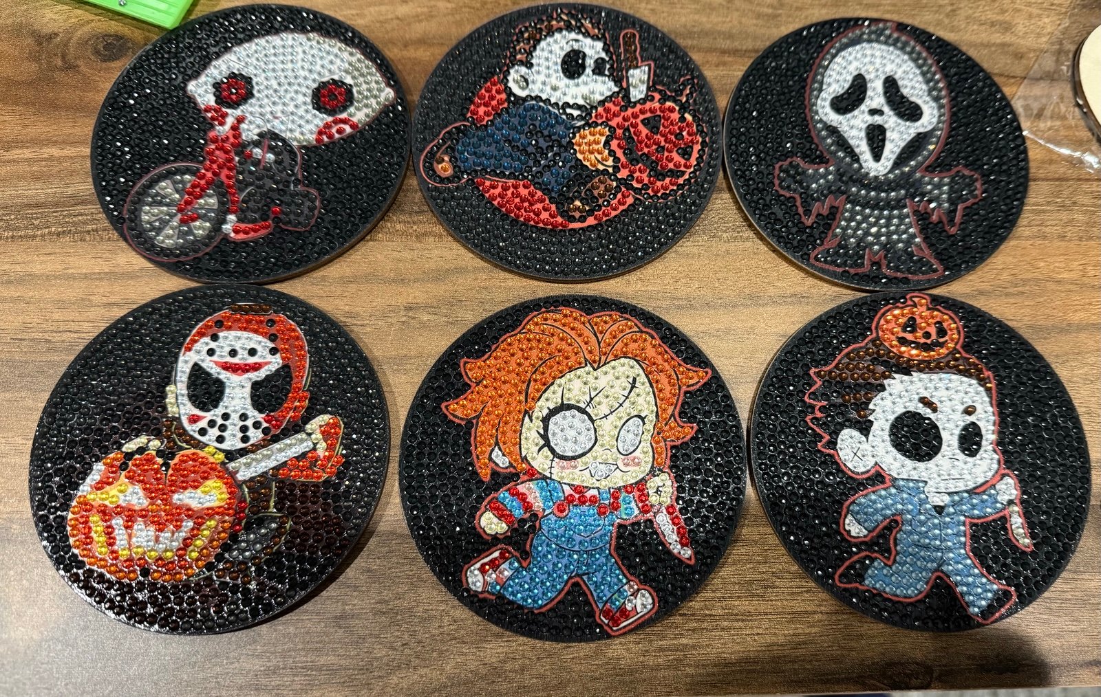 Handmade Bling Halloween Coaster Set!