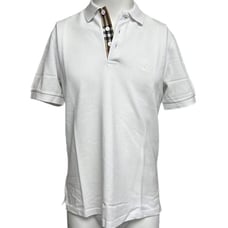 Burberry London men's white nova check placket polo shirt size 2xl