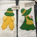 Vtg CANNON kitchen towel Sugar & Spice Farmer & Sun Bonnet Oven Mitt Pot Holder