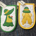 Vtg CANNON kitchen towel Sugar & Spice Farmer & Sun Bonnet Oven Mitt Pot Holder
