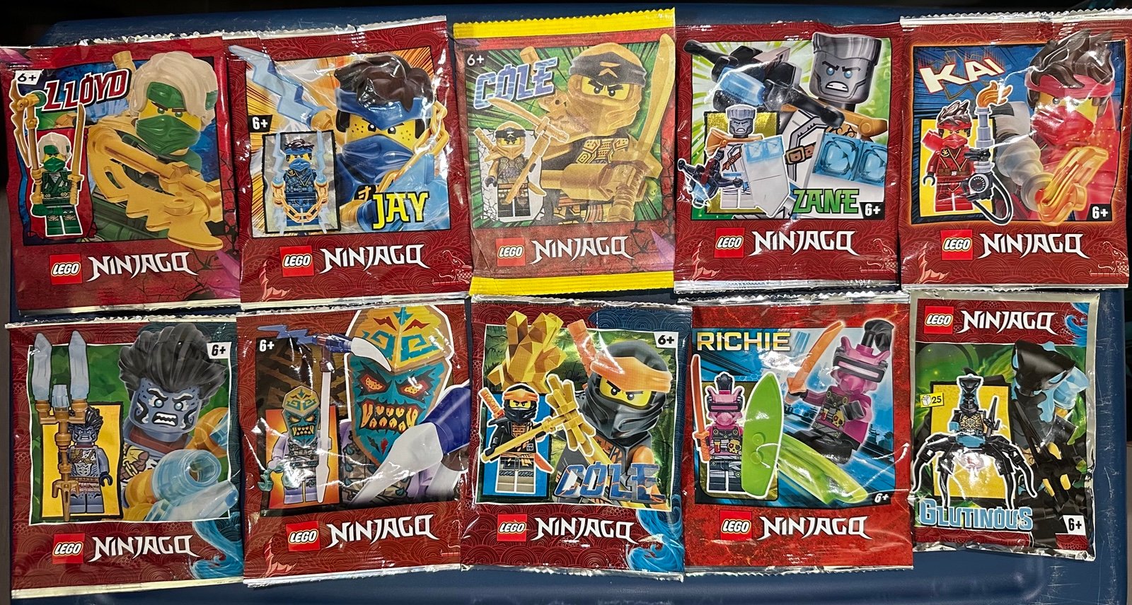 Lego Ninjago Minifigure Foil Pack Lot of 10