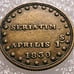 RARE Brass 1830 Near AU SALUS ET VOLUPTAS USA Genuine Historical rarely seen