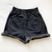 Zara Black Denim High Waisted Pleated Shorts