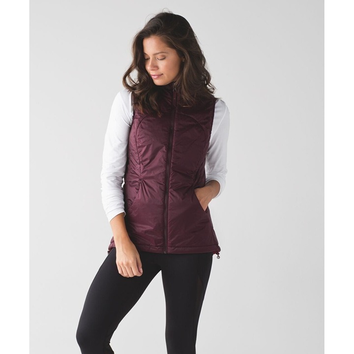 Lululemon Layer Up Vest Bordeaux Drama Prep Red 8 EUC