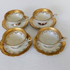 RKW Bavaria Fine China Set of 4 cups & saucers