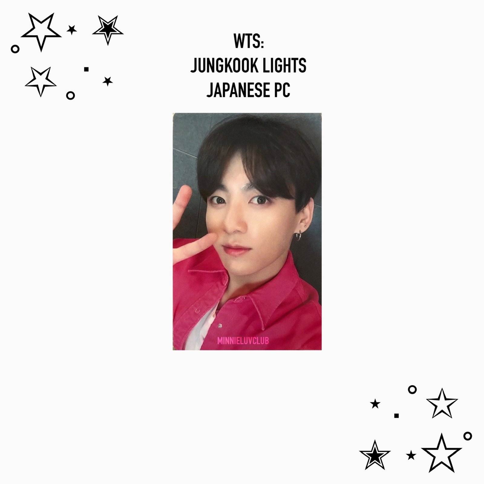 jungkook lights / boy with luv japan fan club photocard