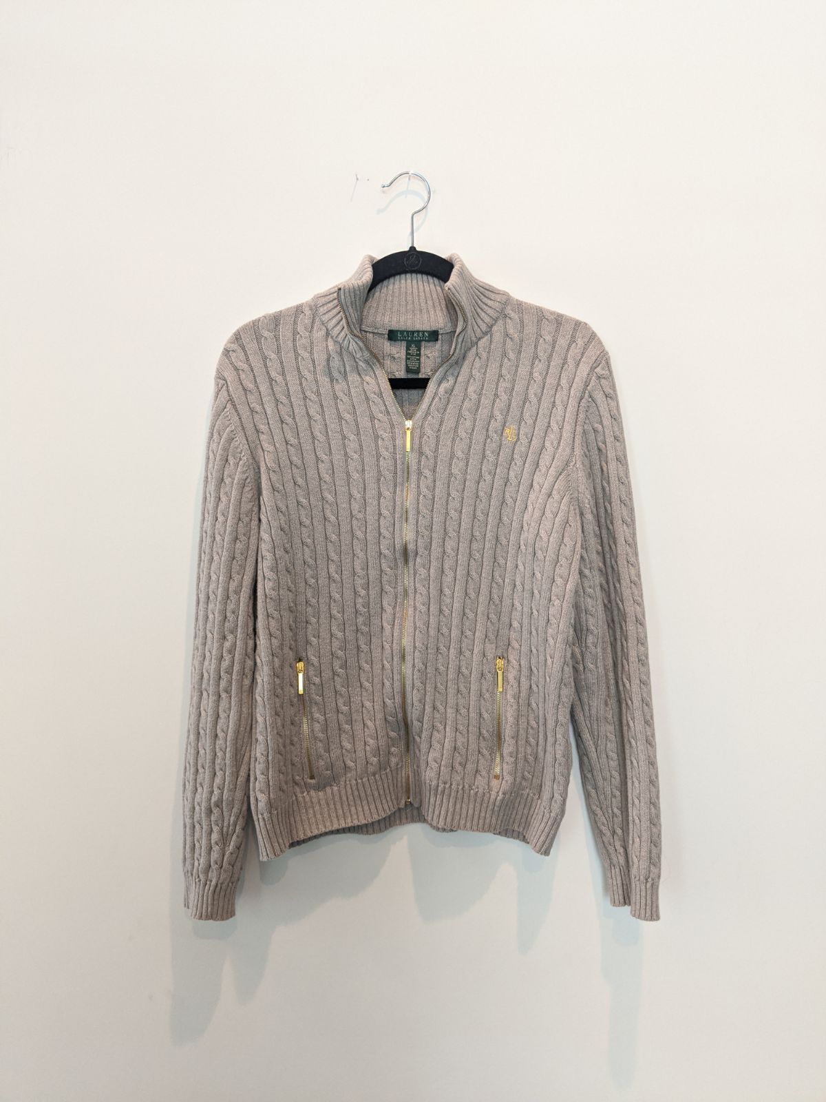 Ralph Lauren Knitted Sweater Gray Gold