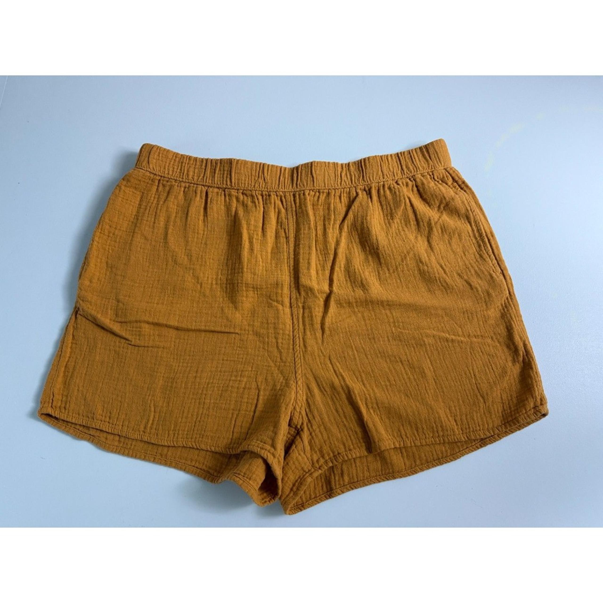 Universal Thread Women's Cotton Gauze Pull On Shorts Mustard Yellow Gold Size L