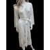 NWT Vntg Jonquil by Diane Samandi Women Sz S Bridal Sheer Lace Wrap White
