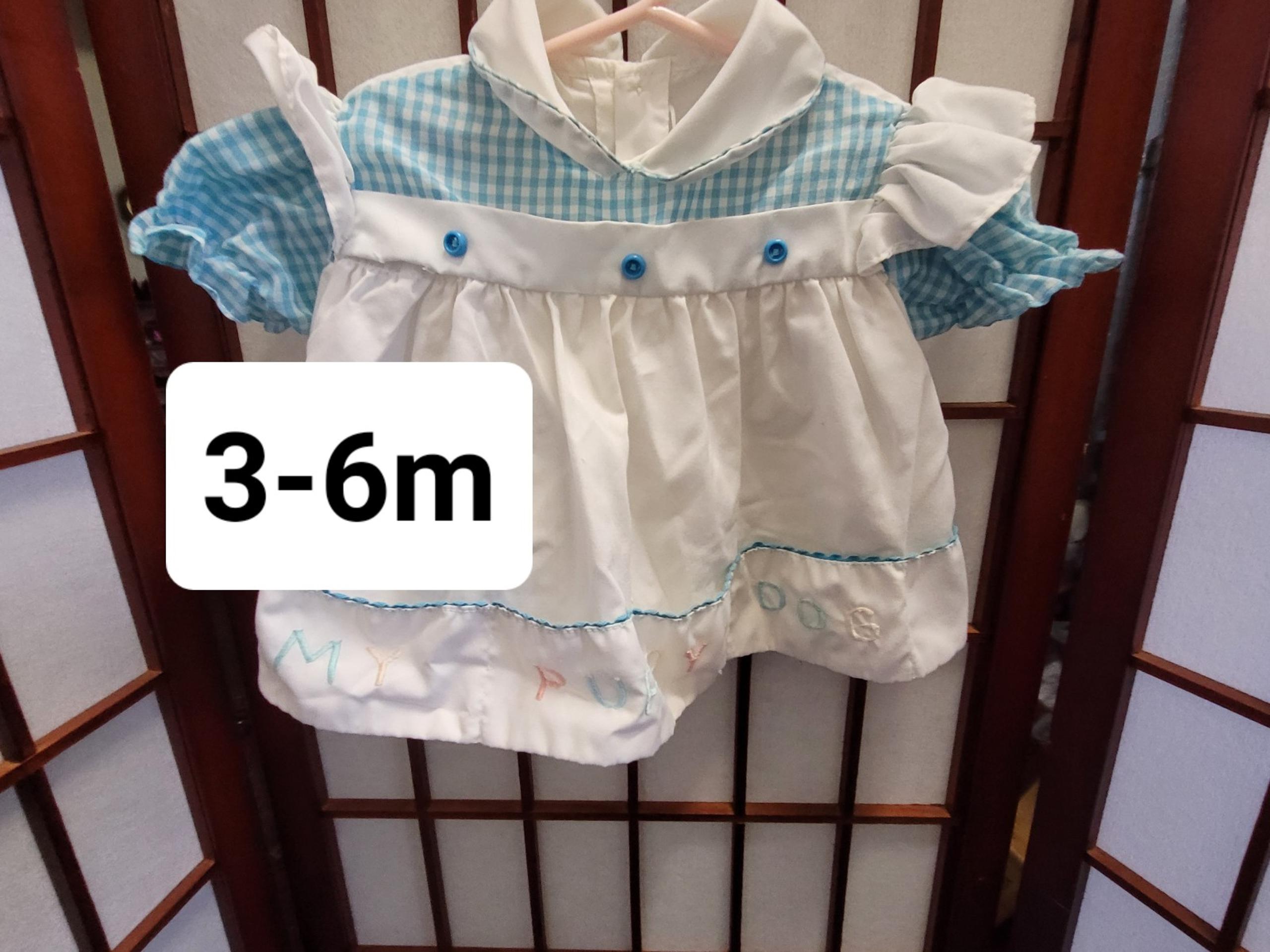 Vintage Baby Girl Dress, Size 3-6 months