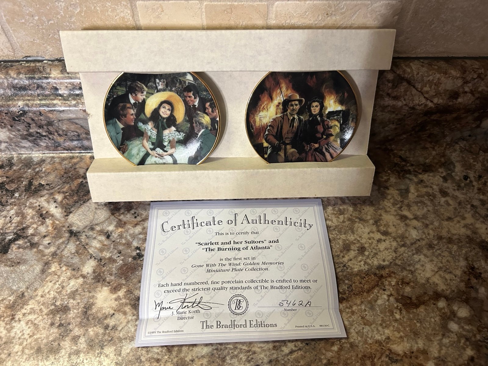 Set Of 2 Gone With The Wind Miniature Plate Collection Bradford Editions•COA