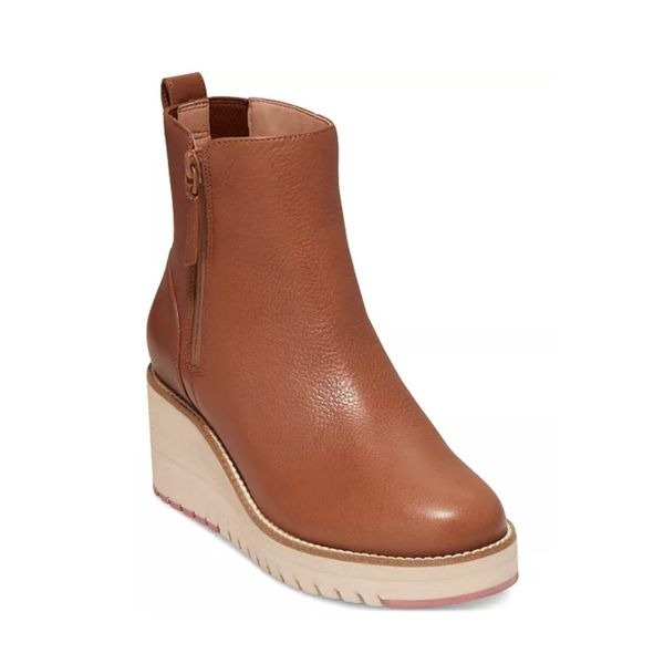 COLE HAAN Women's Zerogrand City Wedge Side-Zip Waterproof Booties Size 10 NEW