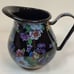 Mackenzie Childs Black Flower Market 8.5”Tall Enameled Pitcher Purple Blue Yell