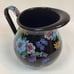 Mackenzie Childs Black Flower Market 8.5”Tall Enameled Pitcher Purple Blue Yell