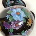 Mackenzie Childs Black Flower Market 8.5”Tall Enameled Pitcher Purple Blue Yell