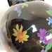Mackenzie Childs Black Flower Market 8.5”Tall Enameled Pitcher Purple Blue Yell
