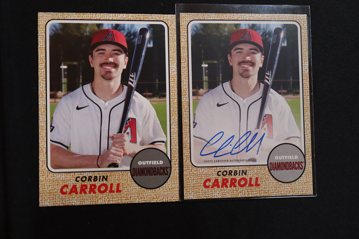 2025 Topps Heritage 2 ~ Corbin Carroll 25th Anniv Auto #/200 #H25A-CC & H25-17