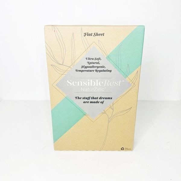 SENSIBLE REST Flat Sheet Brown Sugar Beige NaturZinc Breathable Soft NIB sz KING