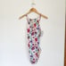 Garnet Hill Signature High-Neck Lattice One-Piece Floral Swimsuit