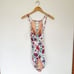 Garnet Hill Signature High-Neck Lattice One-Piece Floral Swimsuit