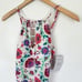 Garnet Hill Signature High-Neck Lattice One-Piece Floral Swimsuit
