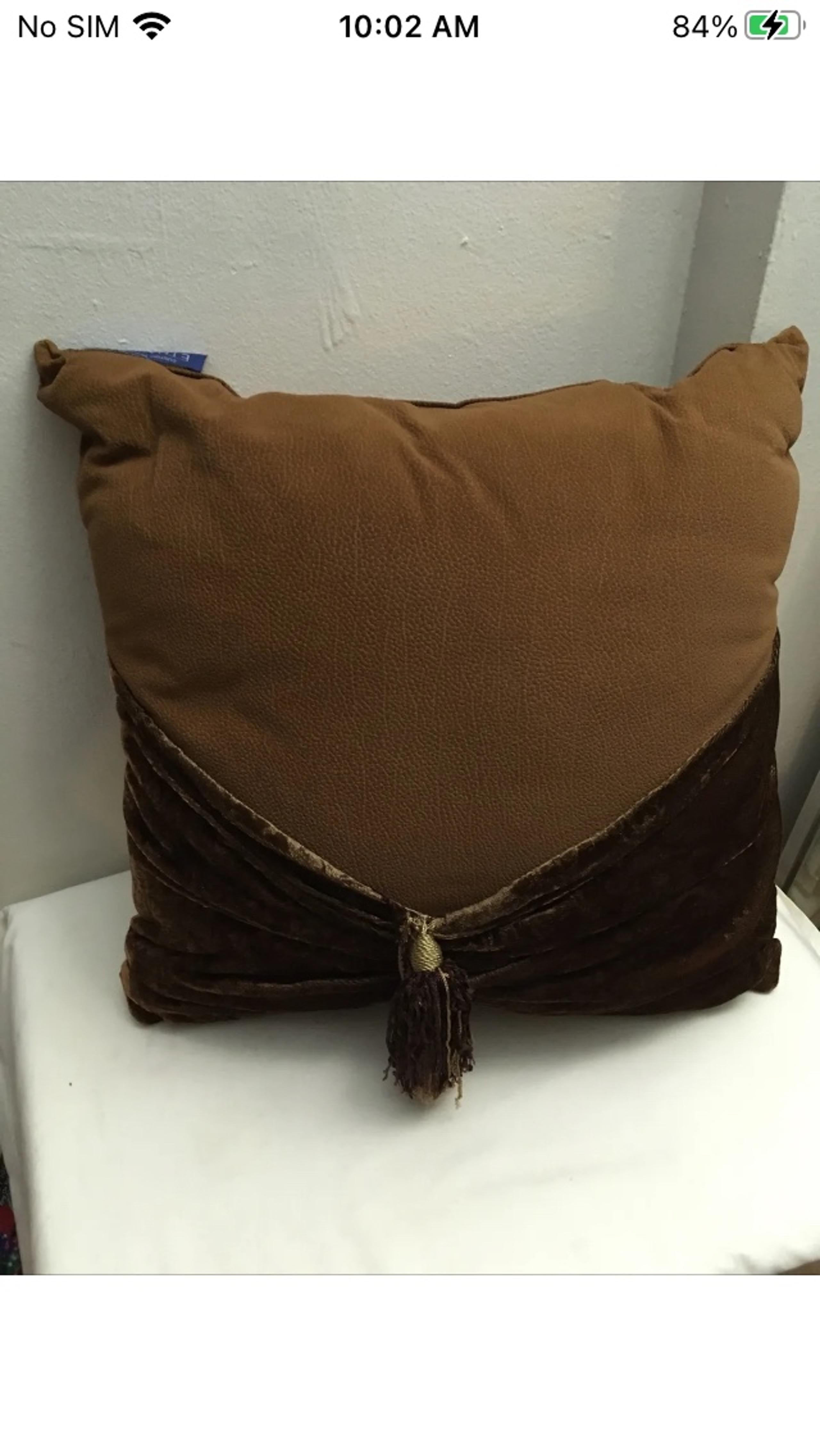 Custom Made Ethan Allen Square Pillows Brown Approximately 15” X 15”