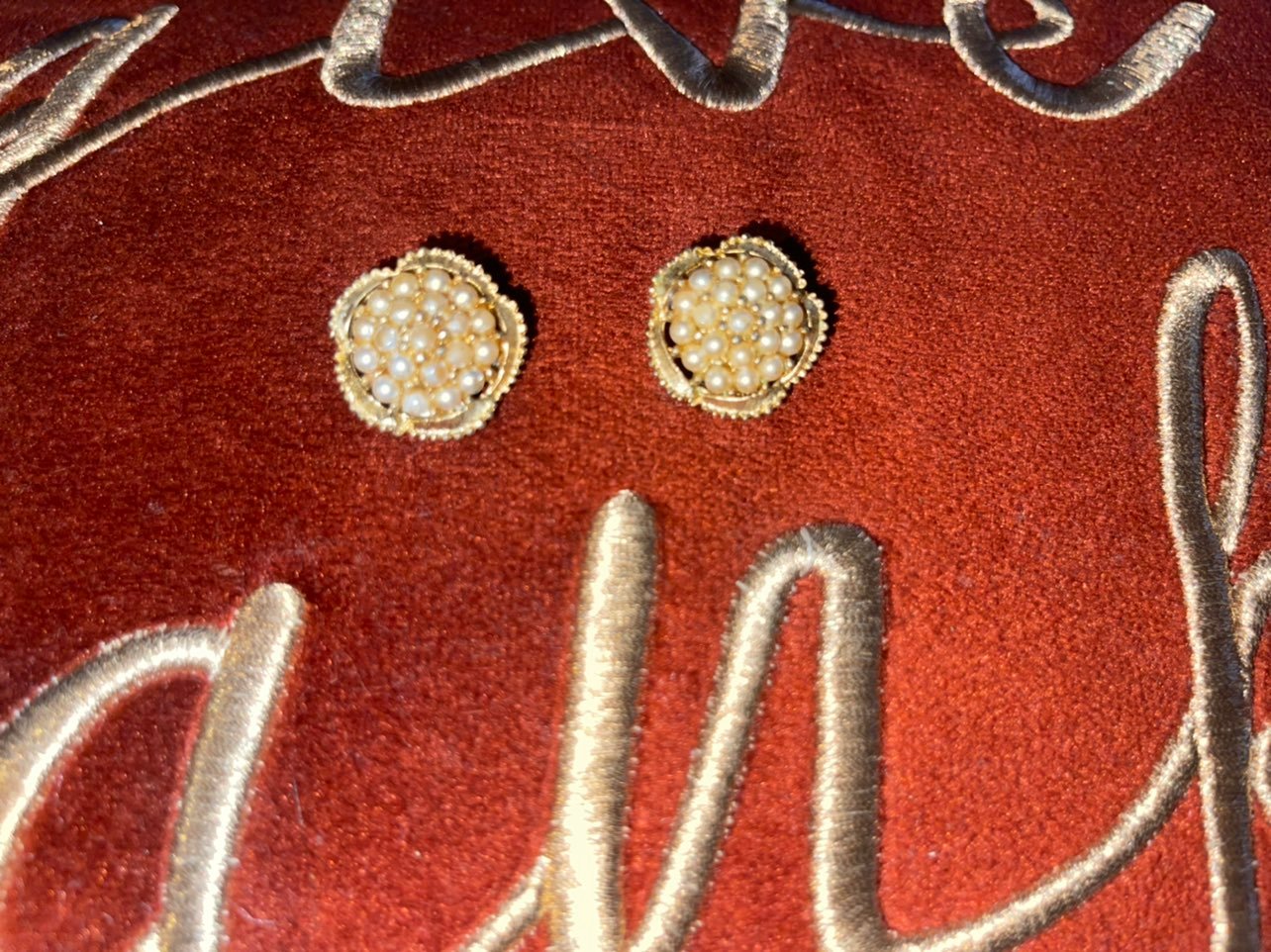 Vintage Clip on Pearl & Gold Earrings