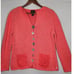 Pure Handknit art to wear peach coral cardigan Med Unique Buttons 100% Cotton