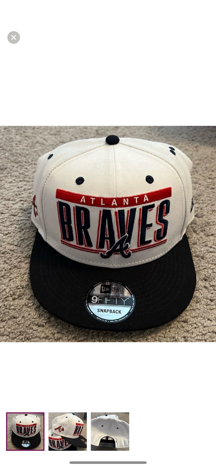 Atlanta Braves New Era 9Fifty Snapback Sold Out Older Release White Blue Vintage