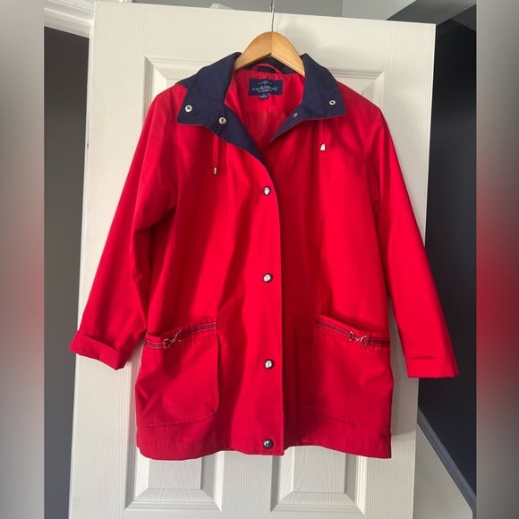 Mackintosh New England Red Hooded Rain Jacket | Size S