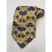 Gianni Versace Mens Vintage Gold & Blue Medusa Baroque Print Silk Necktie 1990s