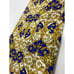 Gianni Versace Mens Vintage Gold & Blue Medusa Baroque Print Silk Necktie 1990s